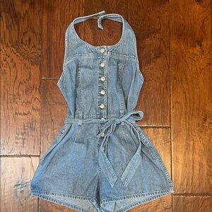 Vintage County Seat Denim Blue Romper (90s)